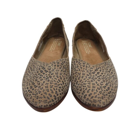 Toms Jutti Cheetah Print Leather Almond Toe Ballet Flats Womens 8.5 - Picture 6 of 13